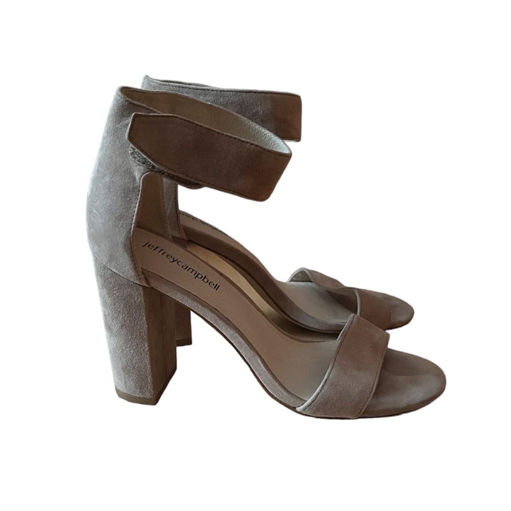 3 inch heels from Jeffery Campbell with velvet beige exterior in size Women's 7